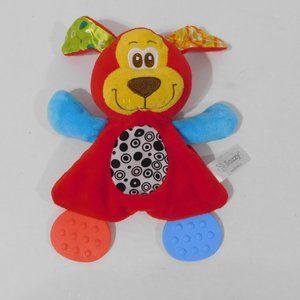 Sassy Sozzy Playgro Red Dog Teether Security Blanket Crinkle Lovey Baby